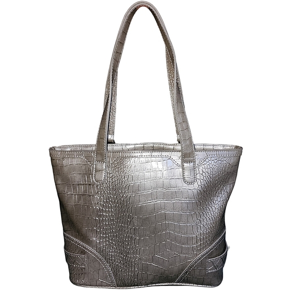Nine West Pearl Silver Crocodile Print Shoulder Bag - Picture 4 of 4